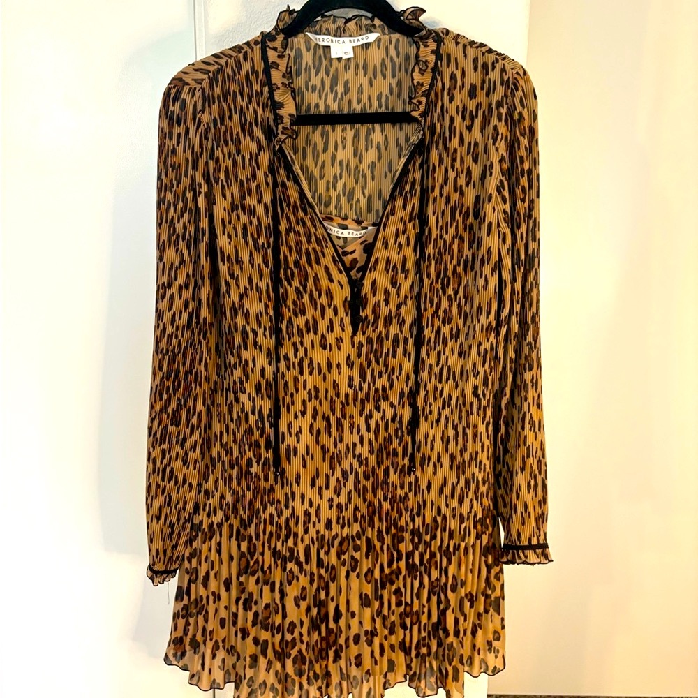 Veronica Beard Leopard Print Dress - Brown and Black